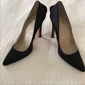 Christian Louboutin  black satin heels